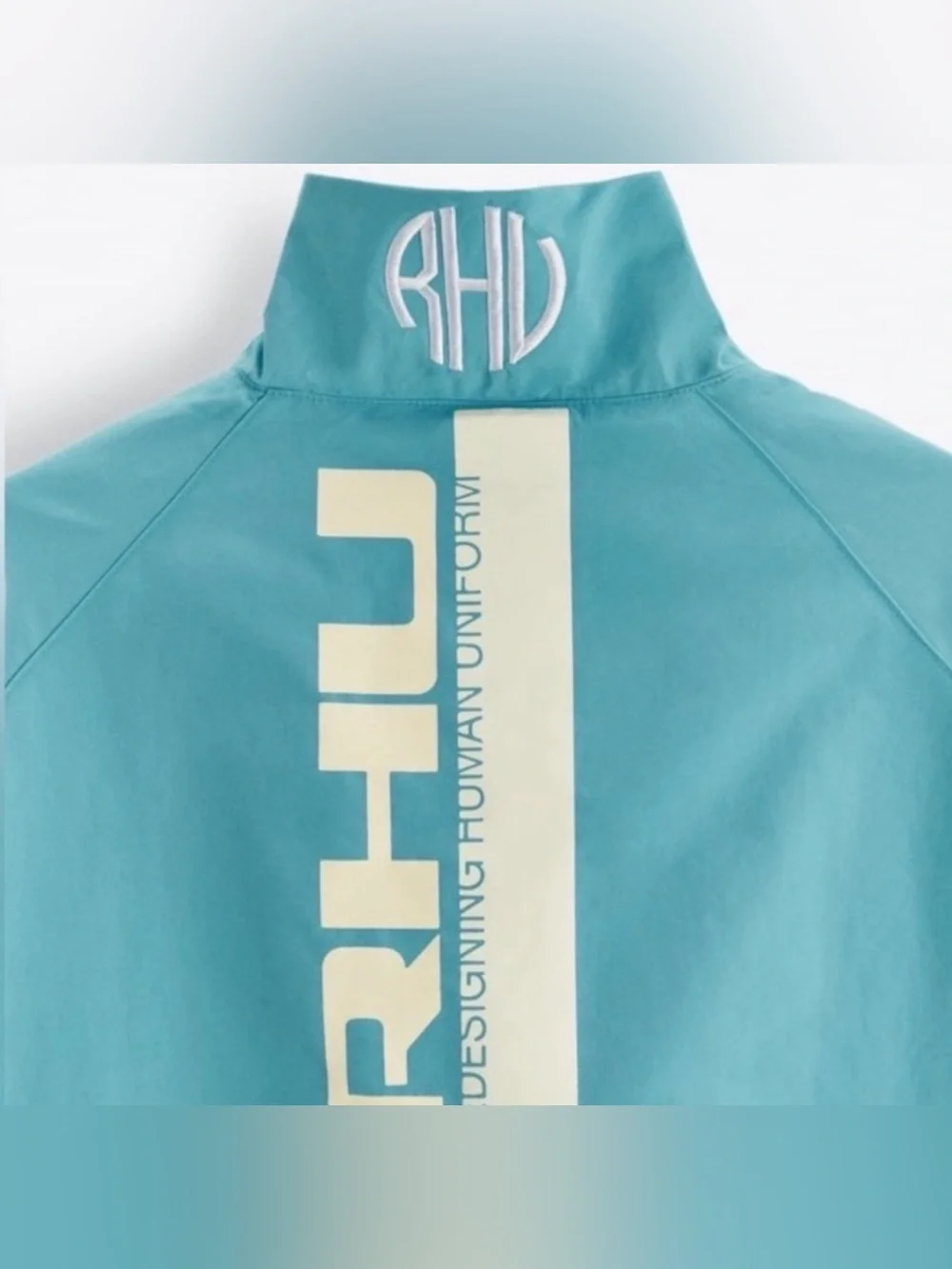 ZARA X RHUIGI limited edition blue Redesigning Human Uniform pullover sz S-M